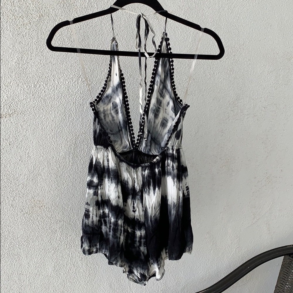 {Audrey 3 + 1}Sz S Black/White Tie Dye Romper - Picture 6 of 8